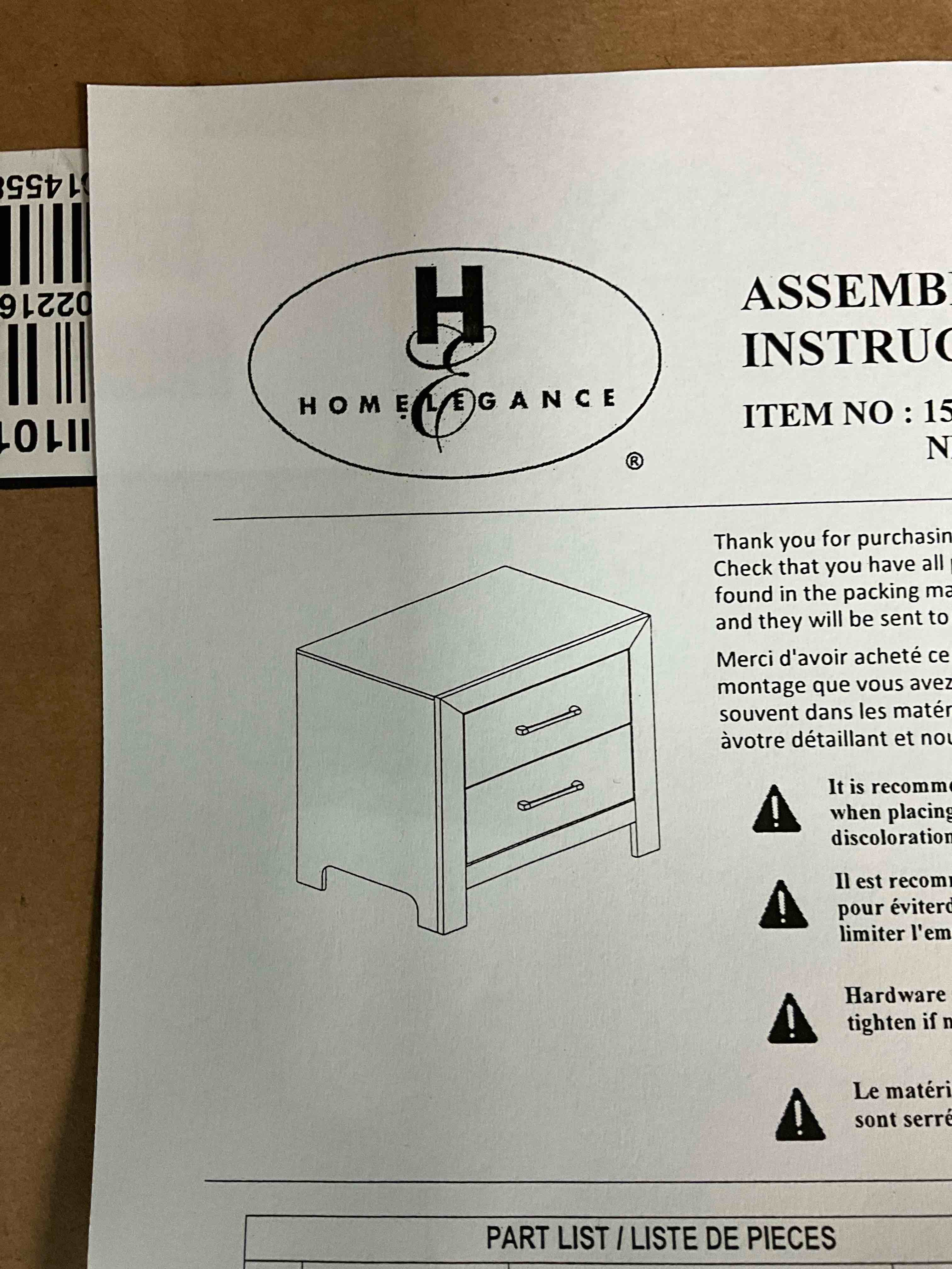 Condition photo showing New/Like New for Lexicon Wood 2 Drawer Nightstand in Rustic Brown