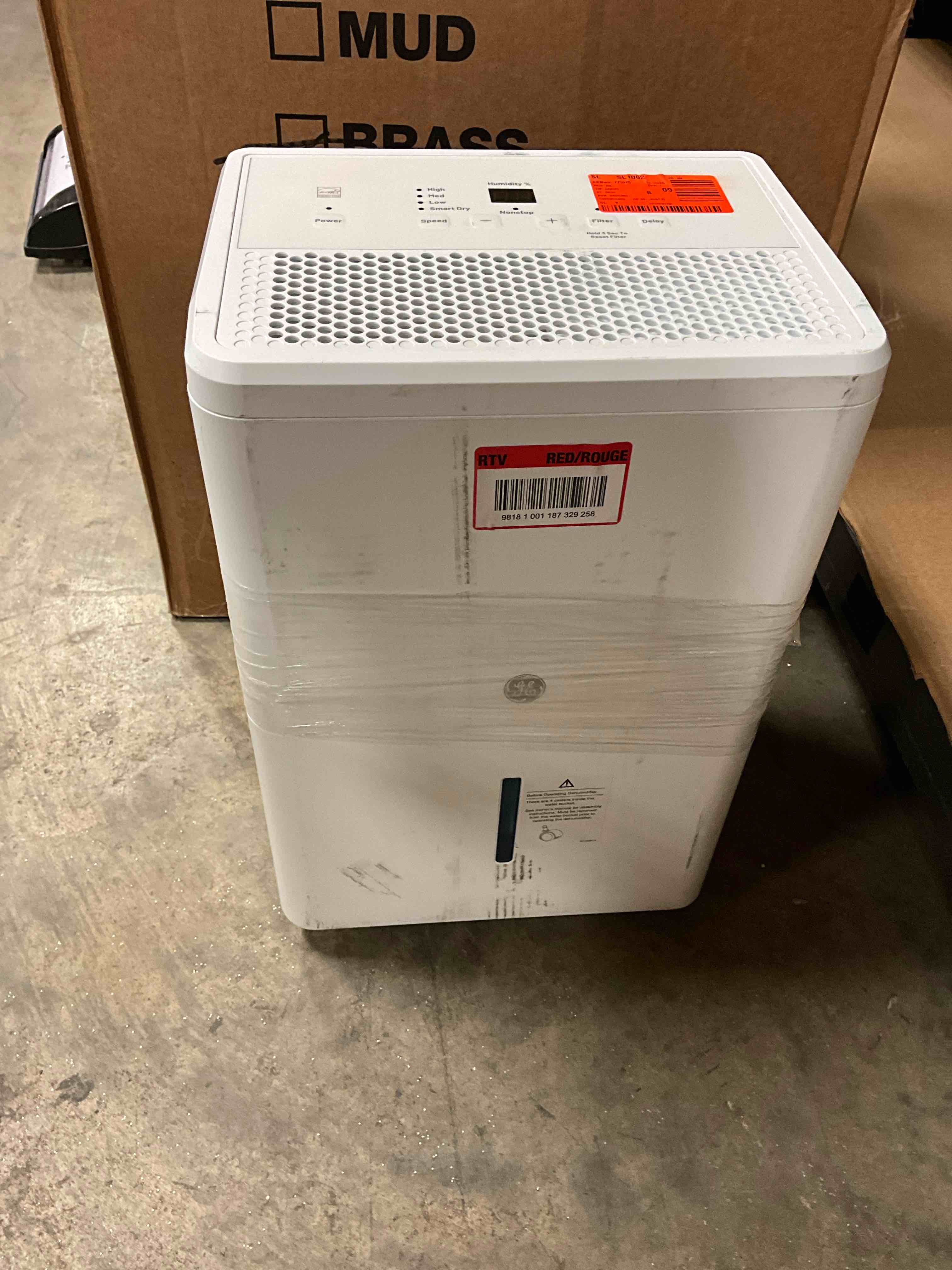Condition photo showing Good Condition for Working Condition Verified. 25-Pints for Damp Rooms Up to 1500 sq. ft. Residential Dehumidifier with Bucket in White, ENERGY STAR