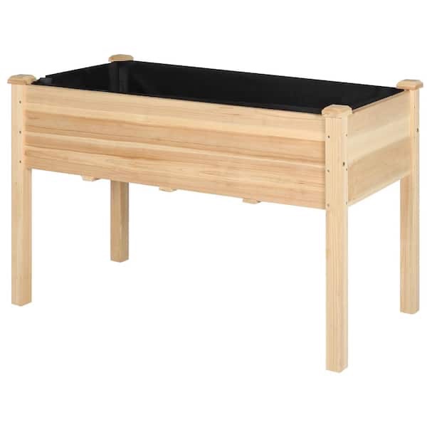 47 in. x 23 in. x 30 in. Cedar Wood Raised Garden Bed with Liner