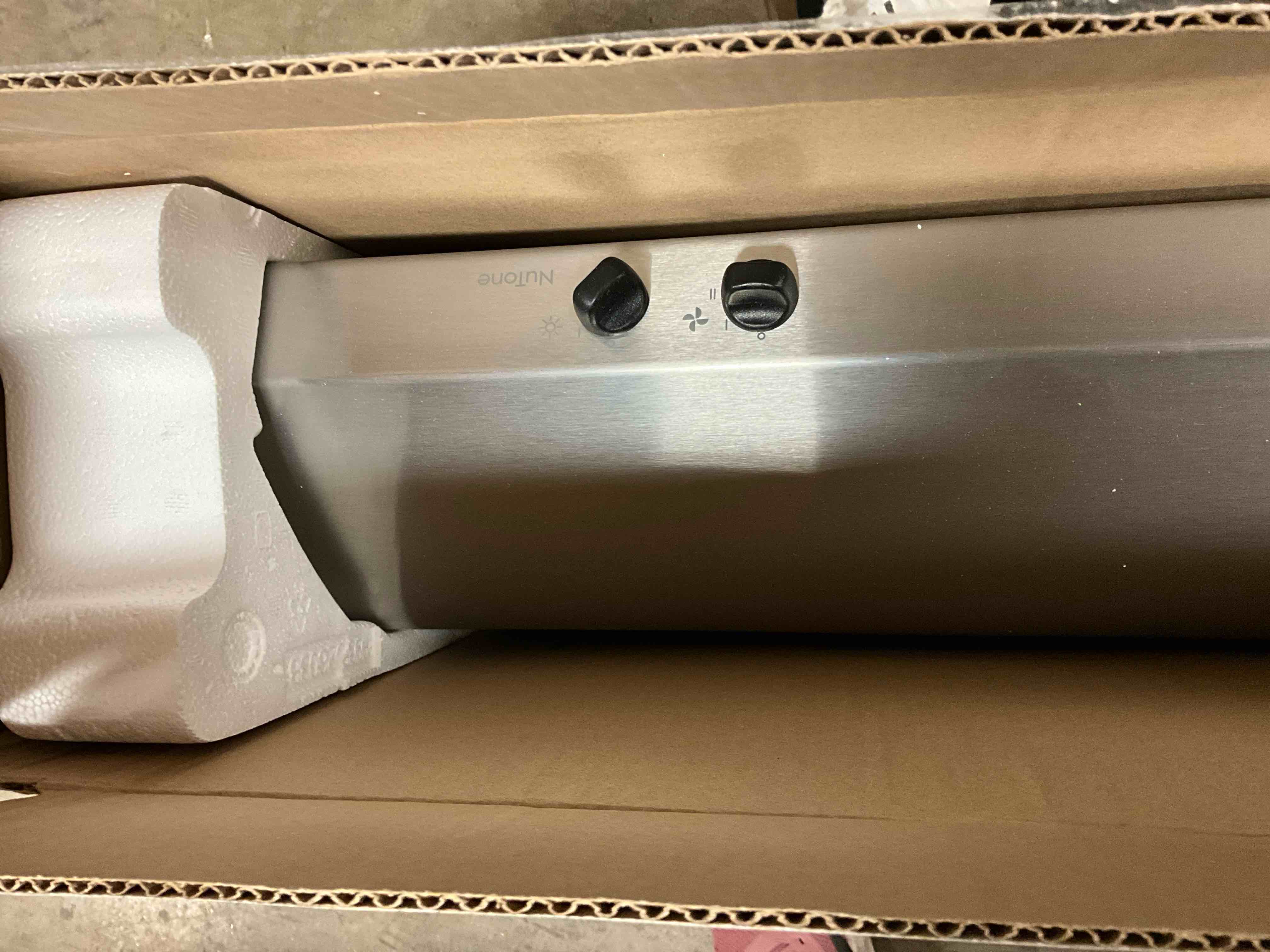 Condition photo showing New/Like New for NuTone® 30-Inch 4-Way Convertible Under-Cabinet Range Hood, 270 Max Blower CFM, Stainless Steel