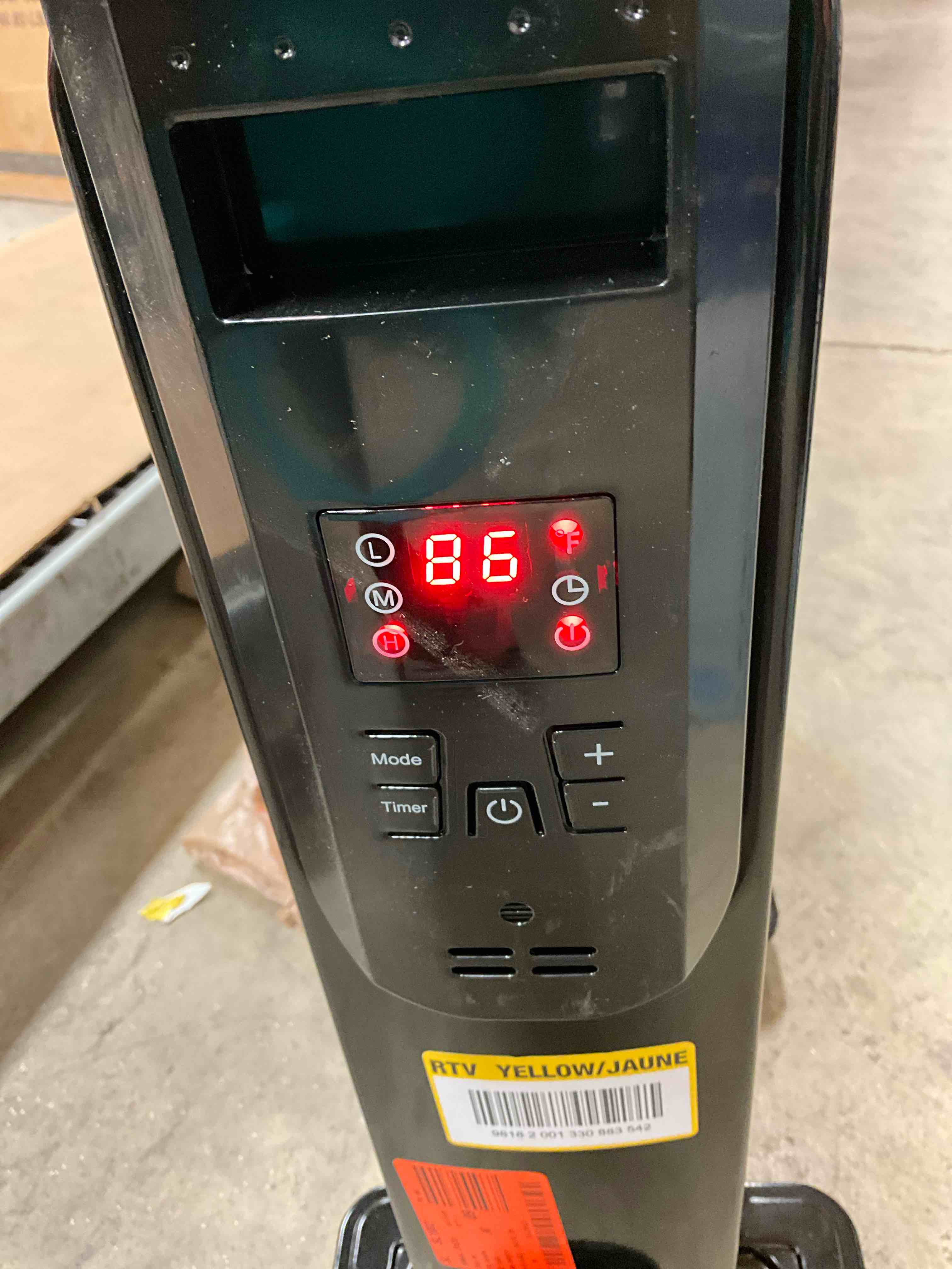 Condition photo showing Good Condition for Working Condition Verified. Comes built. 1500-Watt Black Indoor Electric Oil-Filled Radiator Convection Radiant Space Heater with Remote Control for Living Space