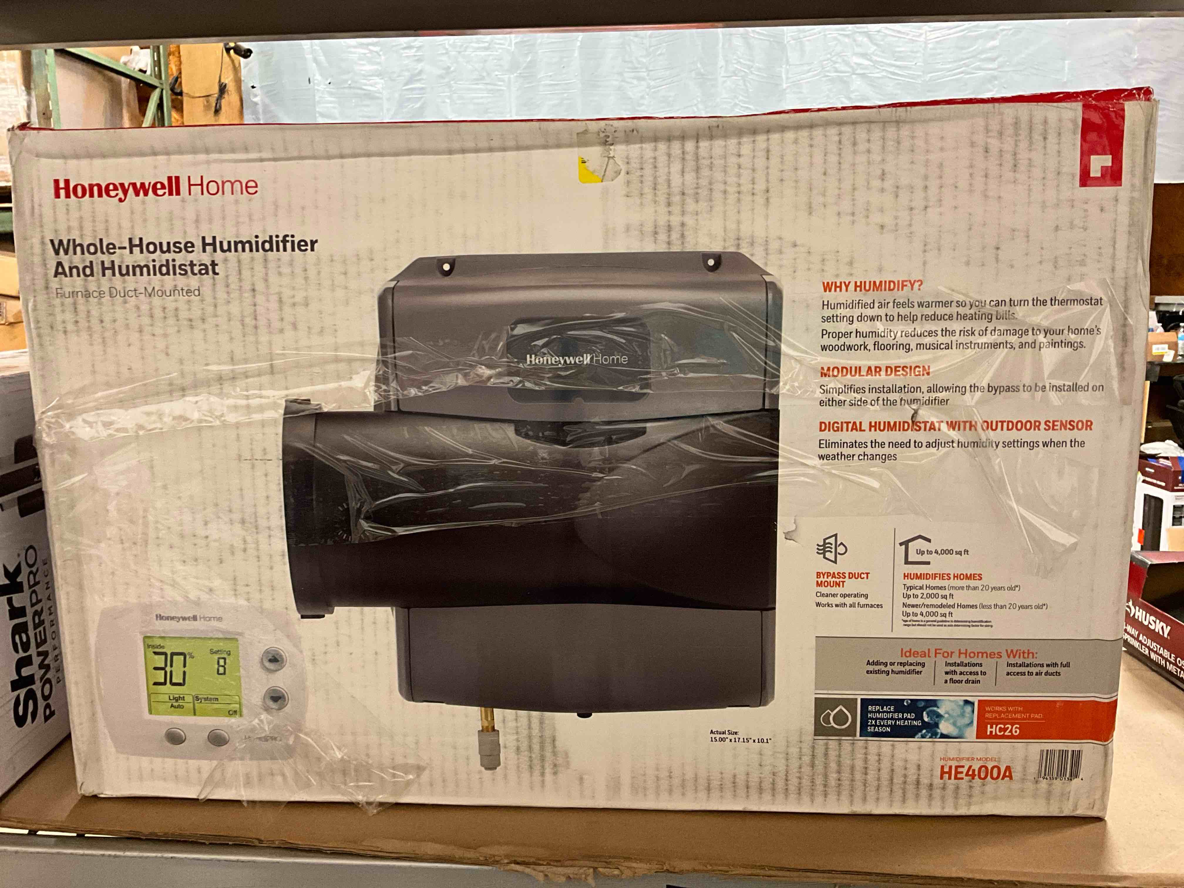 Condition photo showing New/Like New for Honeywell Home HE400A Whole House Humidifier and Digital Humidistat