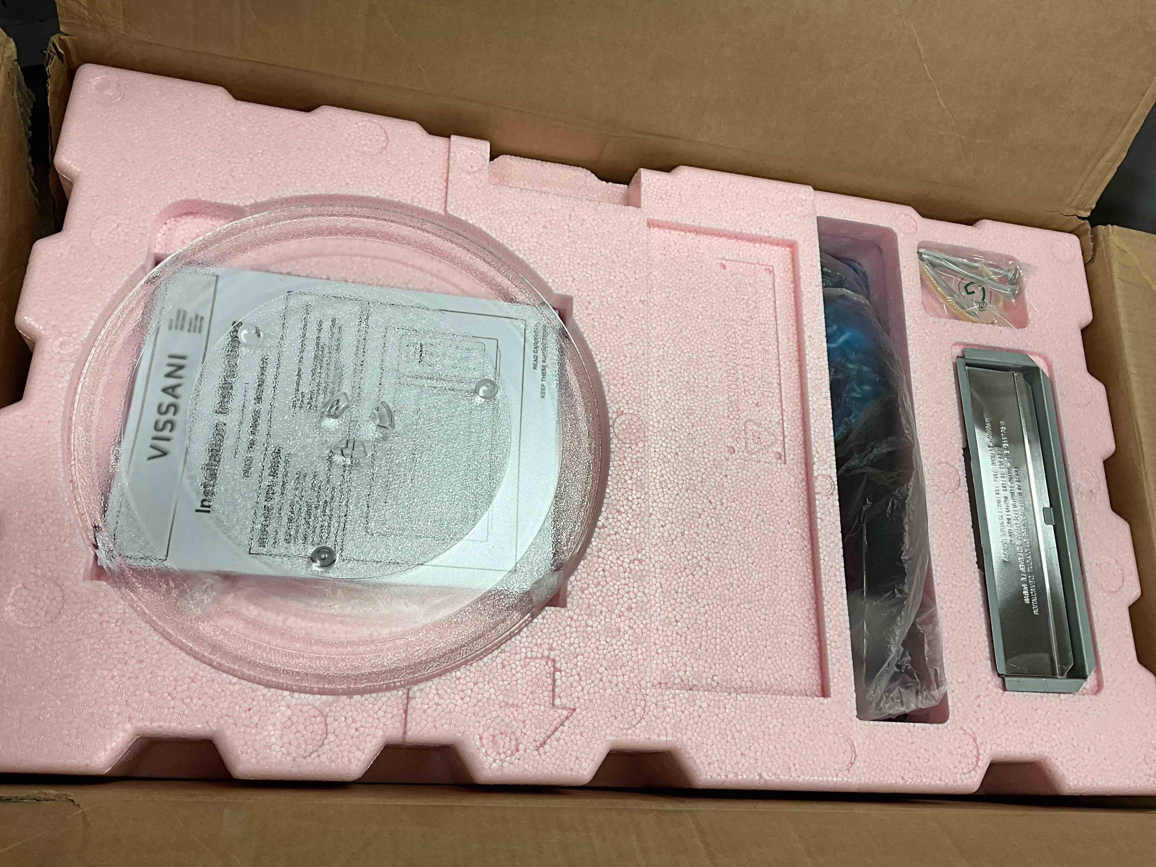 Condition photo showing New/Like New for 1.7 cu. ft. 1000-Watt Over the Range Microwave in Black