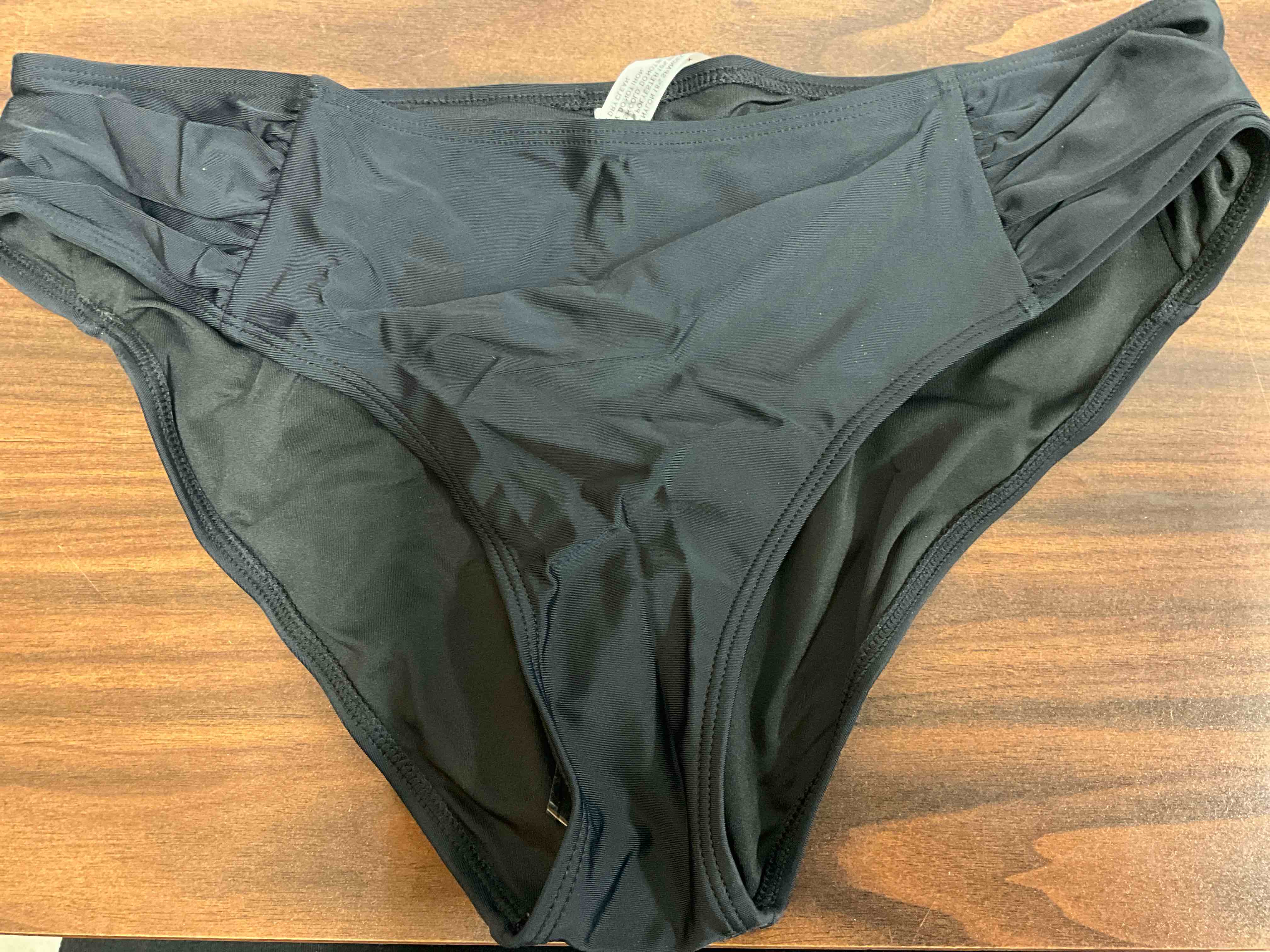 Condition photo showing New/Like New for large. zmart women low rise bikini bottoms - full coverage ruched bathing suit swim bottom swimsuits swimwear