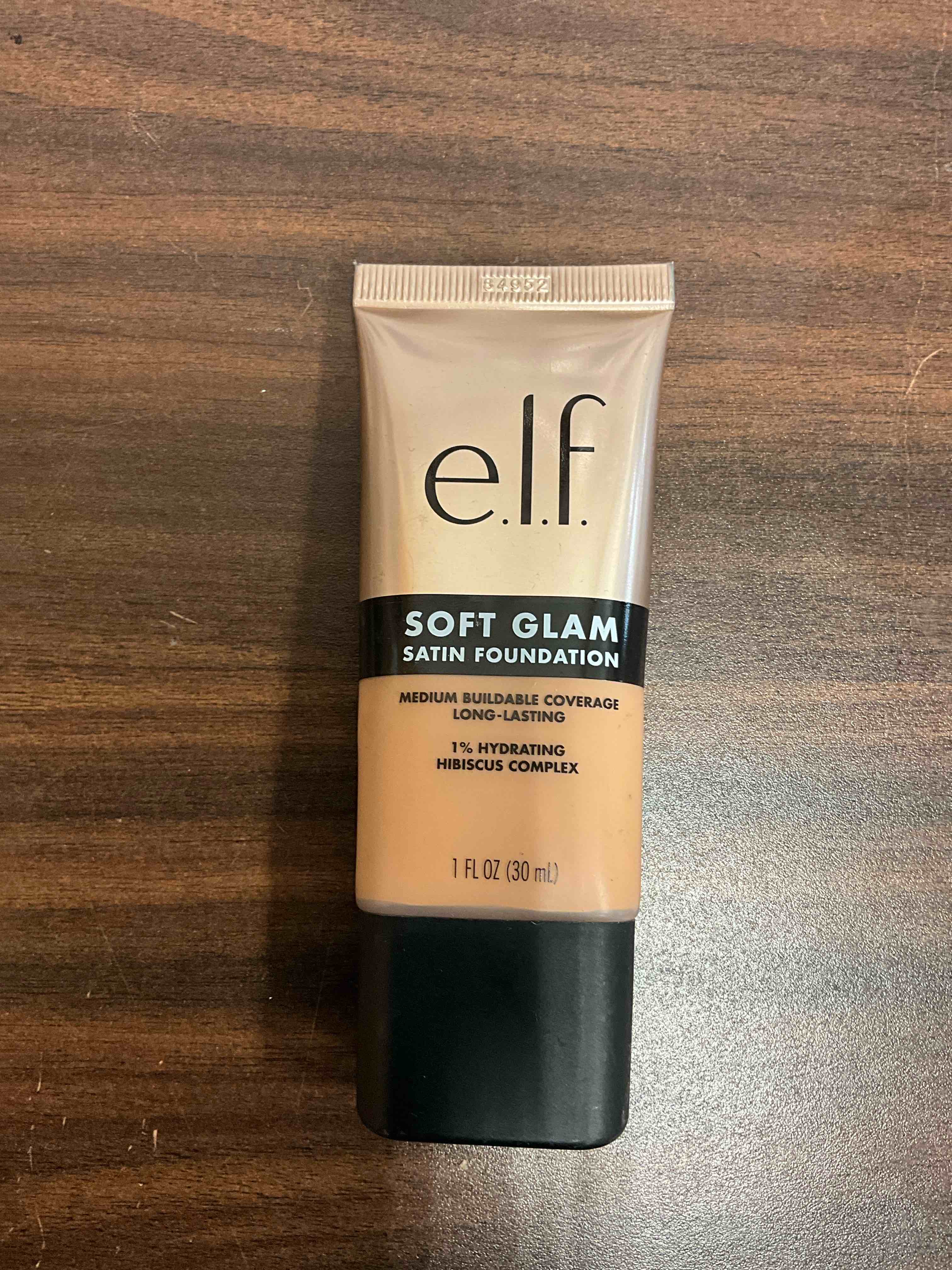 Condition photo showing New/Like New for e.l.f. soft glam foundation, medium coverage, long-lasting & buildable foundation for a smooth, satin finish, vegan & cruelty-free, 35 medium cool