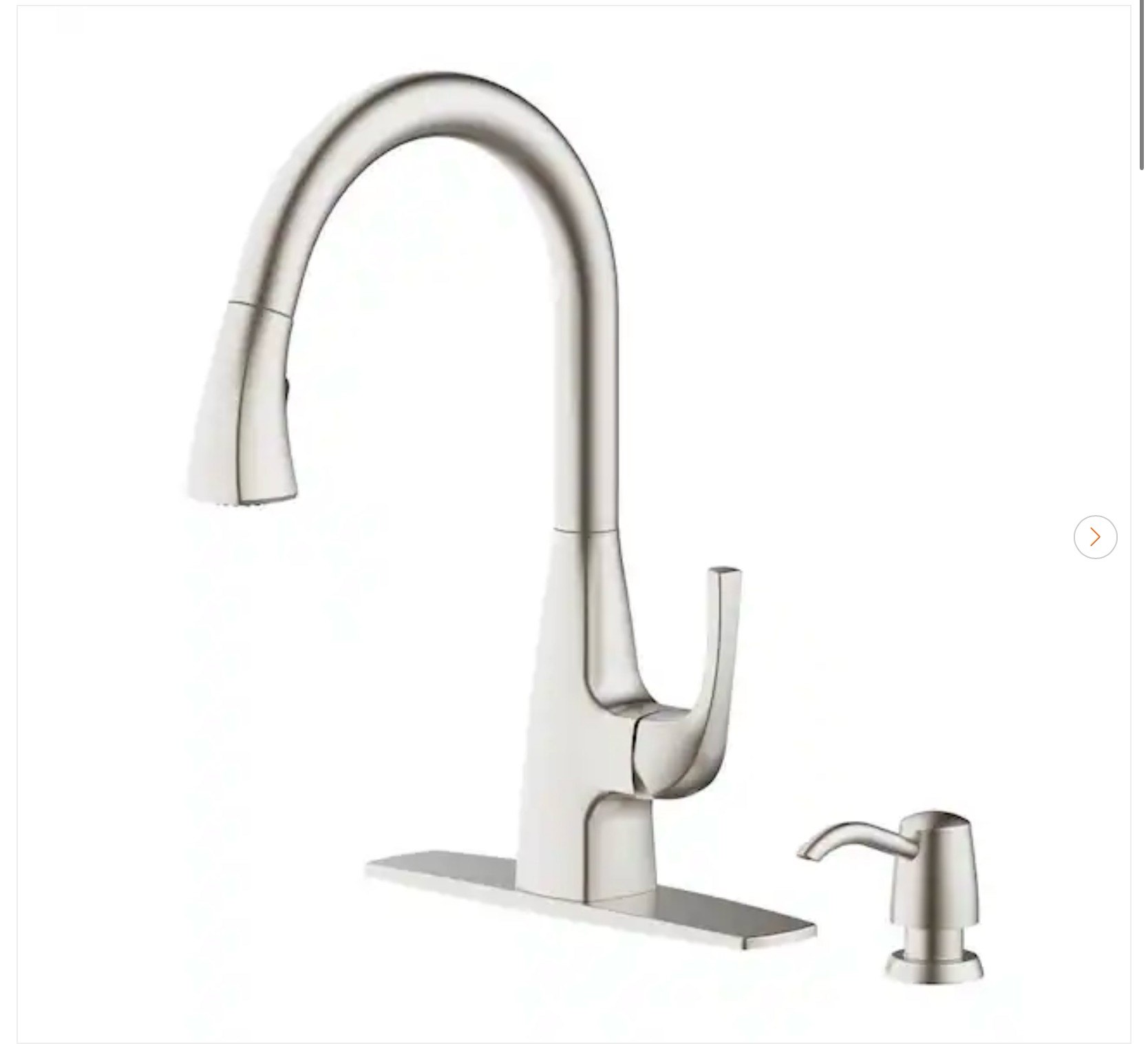 glacier bay calandine single-handle pull-down sprayer kitchen faucet with soap dispenser in spot resist stainless