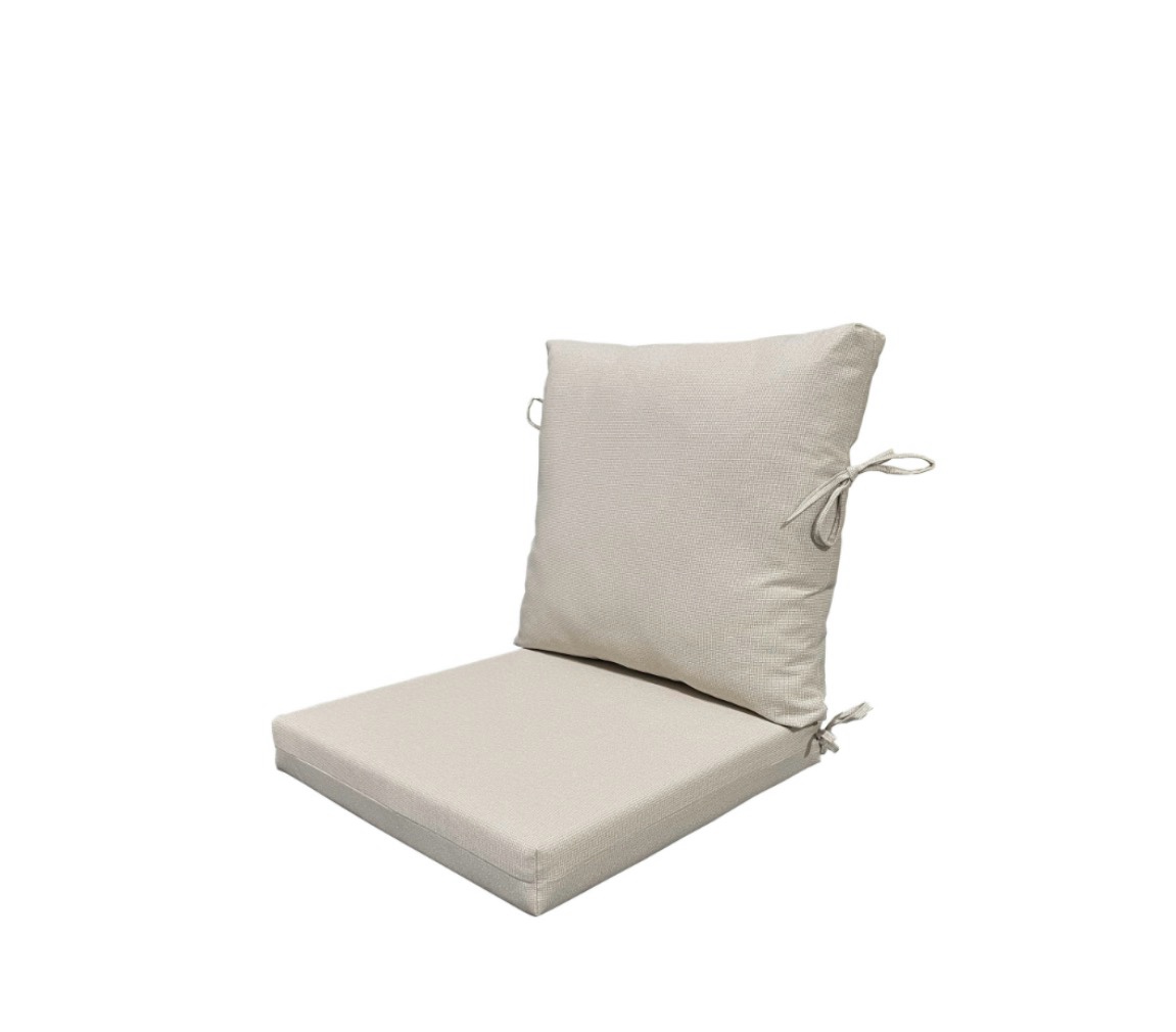 beige 20 in x 19 in outdoor high back chair pad
