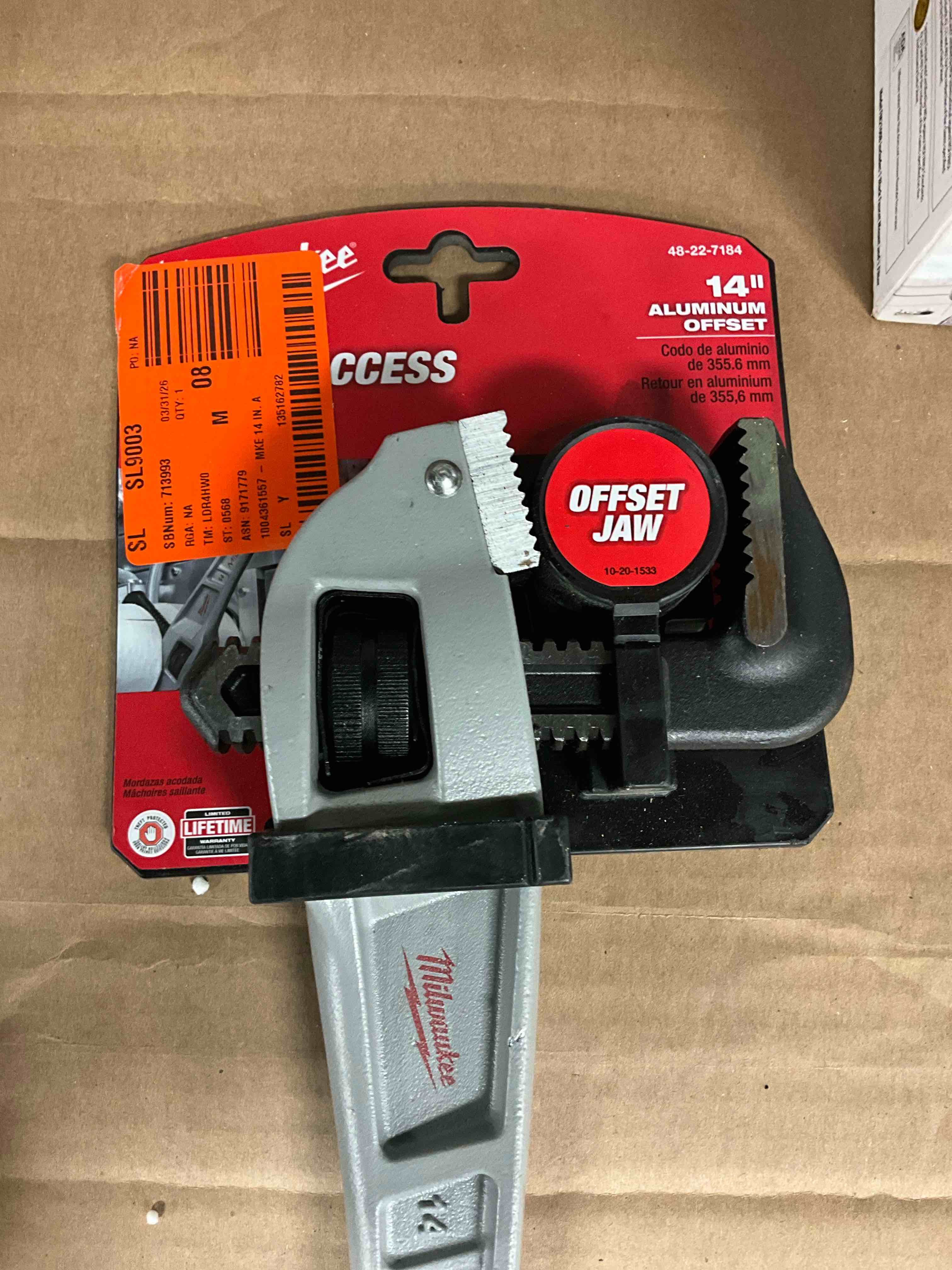 Condition photo showing New/Like New for milwaukee 14" aluminum offset pipe wrench