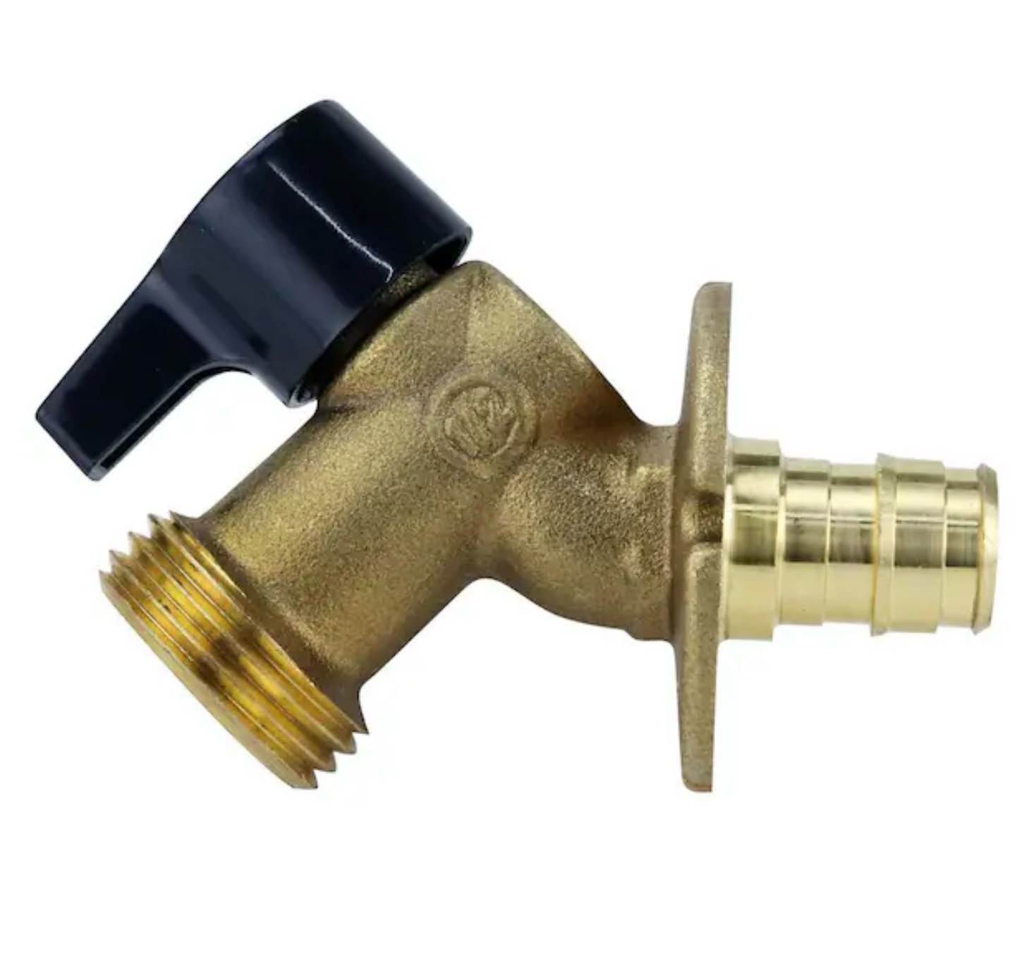 Missing knob. 1/2 in. Brass PEX-A Barb x 3/4 in. Garden Hose Thread Quarter-Turn Sillcock