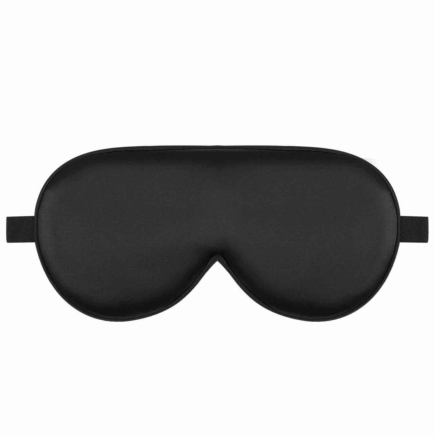 alaska bear sleep mask silk eye cover with shaped padding for pressure-free sleeping, foam insert, upgrade contour over conventional flat satin eye masks, machine washable