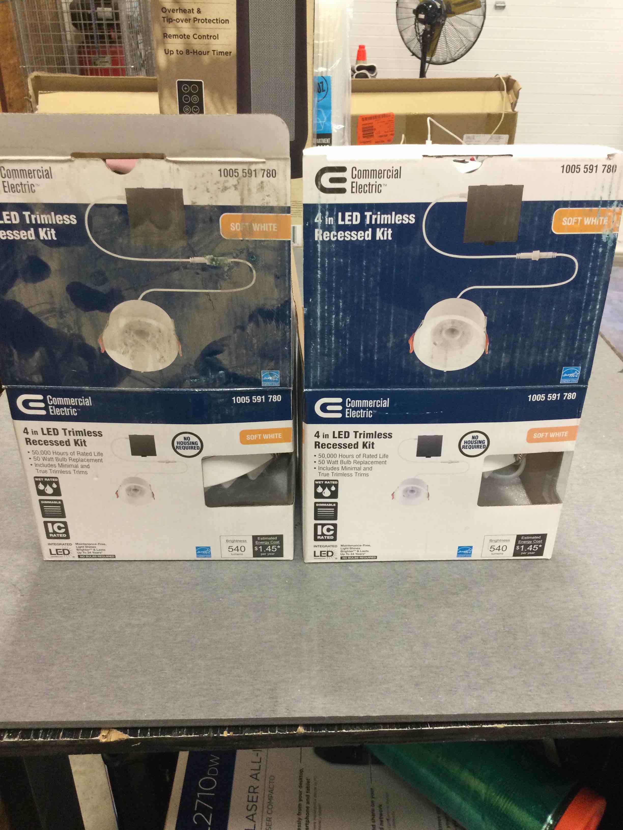 Commercial Electric 4 Pack 4in LED Trimless Recessed Kit Soft White 1004 591 780