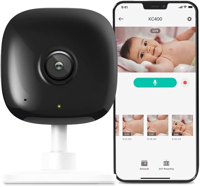 ( brand new, box has slight damage see photos) Kasa Smart 2K QHD Indoor Security Camera, Person/Baby Crying/Motion Detection, 2-Way Audio, 30Ft. Night Vision, Cloud/SD Card Storage(Up to 256 GB)
