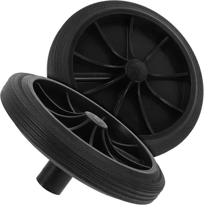 DOITOOL 2PCS Garbage Bin Wheels - 7 inch Plastic Wheels, 18.00X18.00X7.00CM, Black