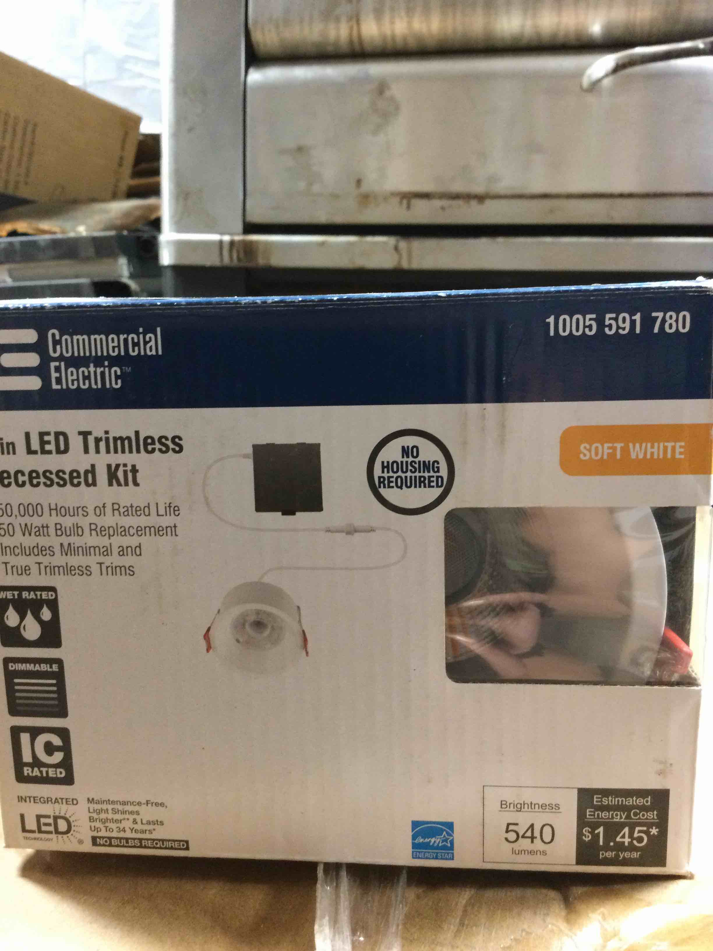 Commercial Electric 4 Pack 4in LED Trimless Recessed Kit Soft White 1004 591 780