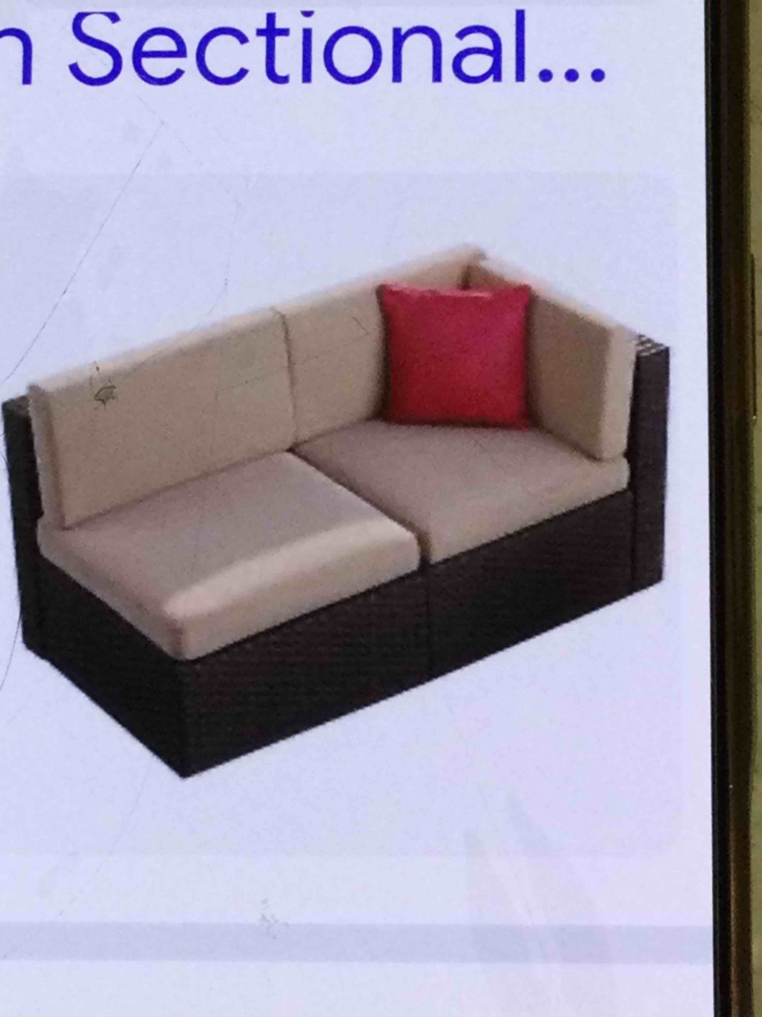 2-Pieces Outdoor Wicker Patio Conversation Set Rattan Sectional