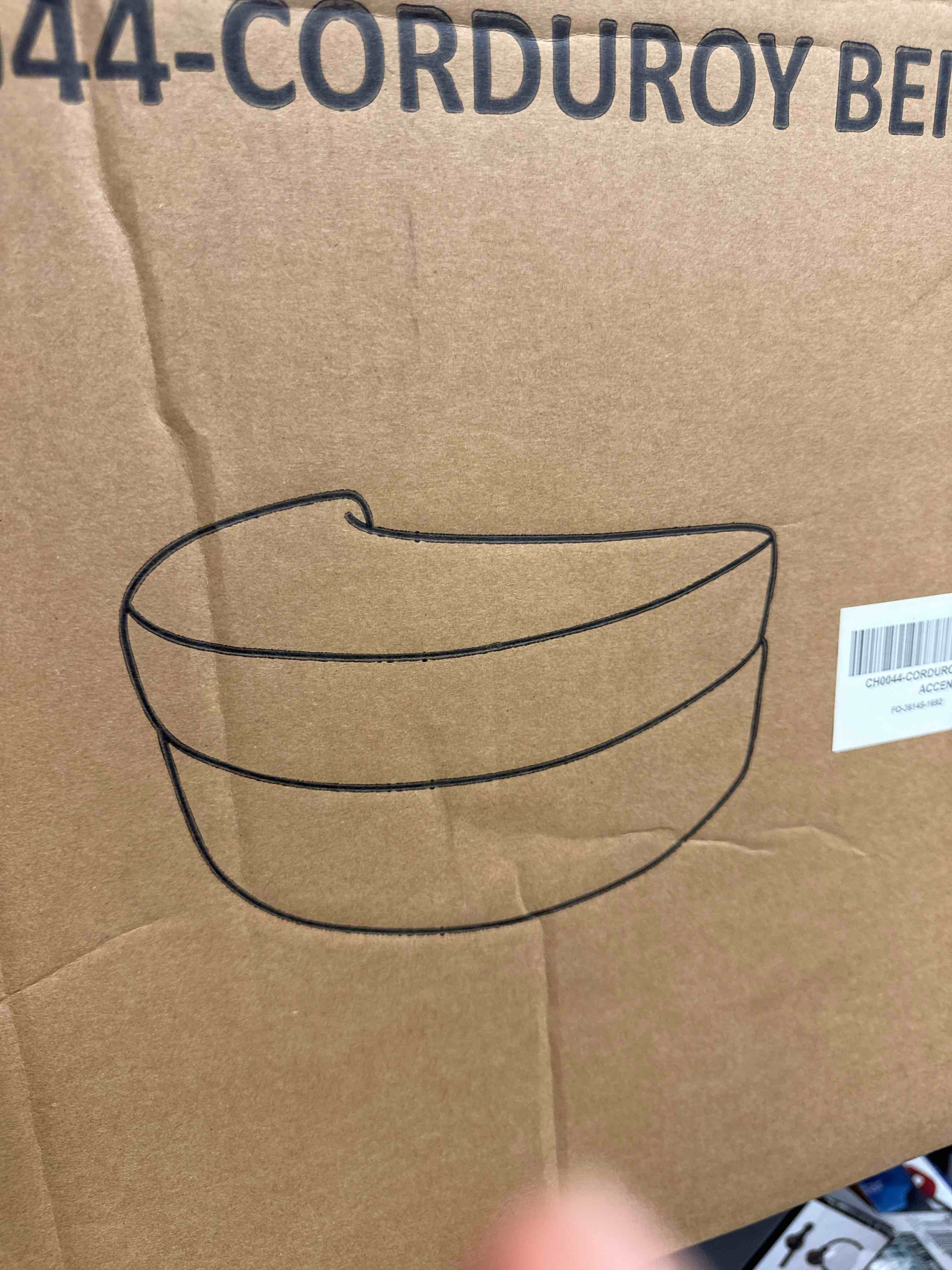 corduroy beige ottoman accent chair