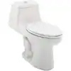 Glacier Bay McClure 12 inch Rough In One-Piece 1.1 GPF/1.6 GPF Dual Flush Elongated Toilet in White Seat Included