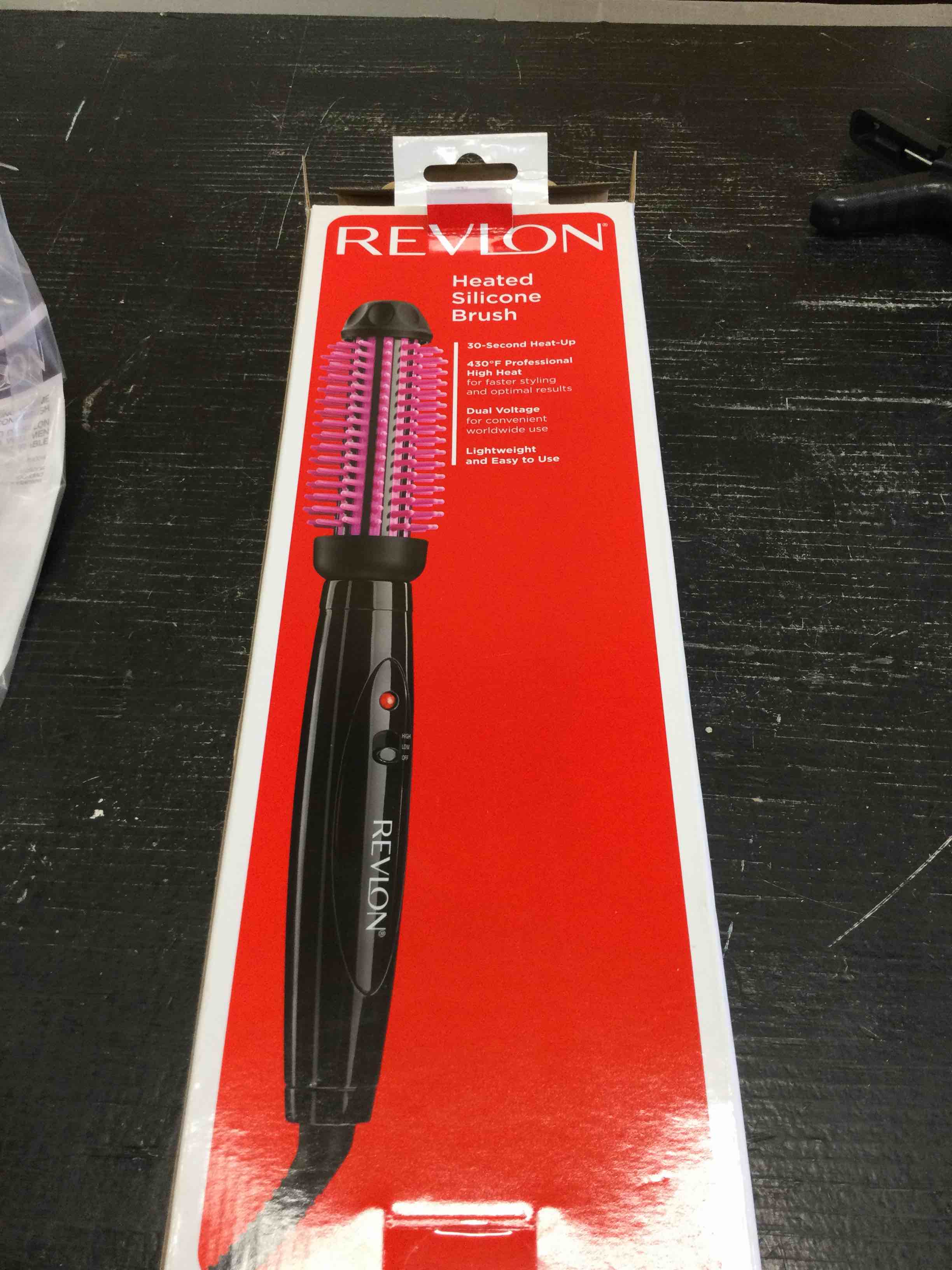 Revlon Pro Collection Heated Silicone Bristle Curl Brush Black - 1"