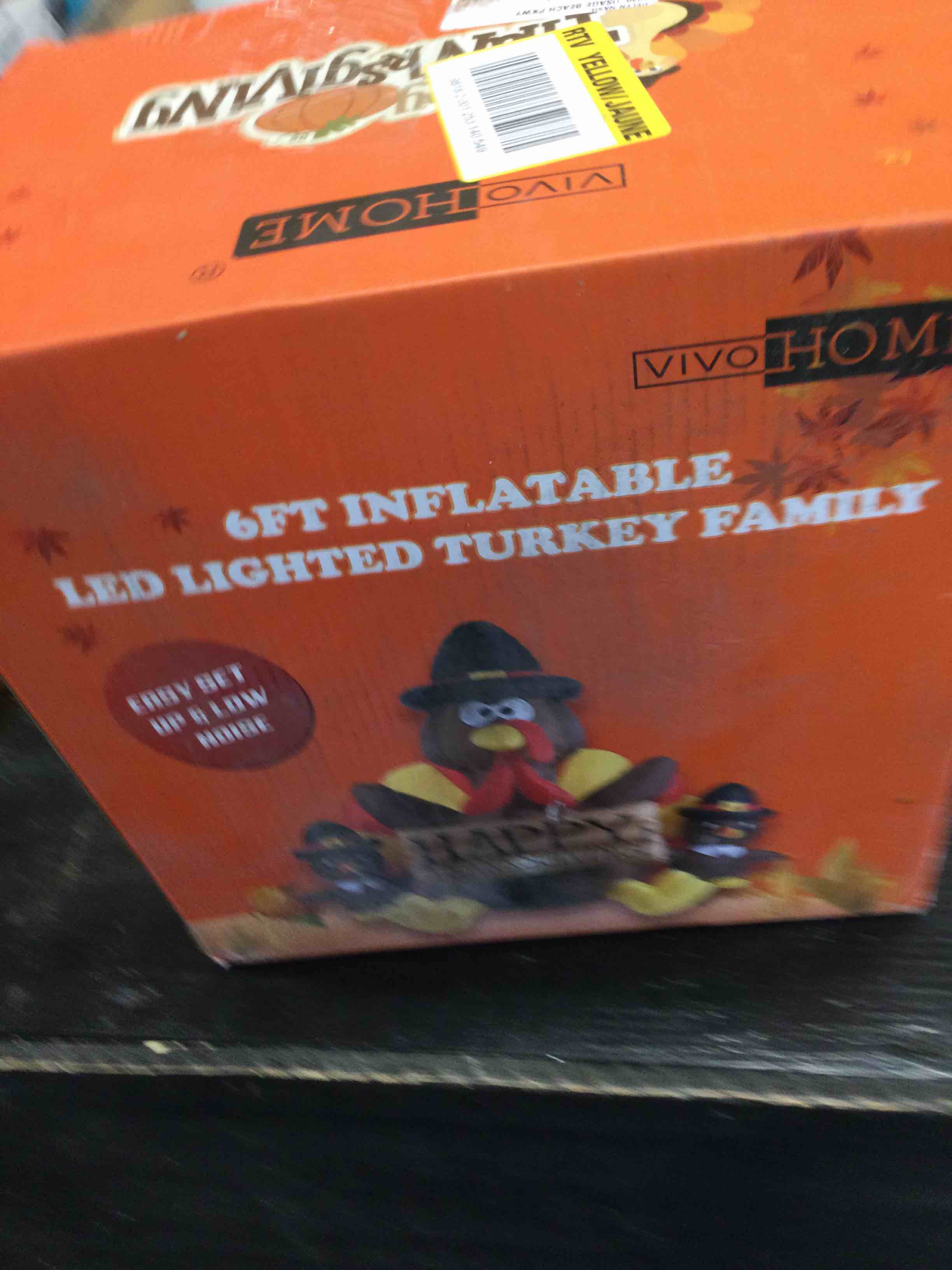 VIVOHOME 6ft Height Happy Thanksgiving Inflatable LED Lighted Turkey Family Blow up Outdoor Lawn Yard Decoration