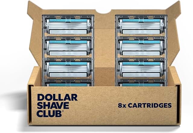 Dollar Shave Club Shave Butter and Blade Refills | Acne Friendly Razor Refills (8 Pack) | Suitable for Breakout Prone Skin