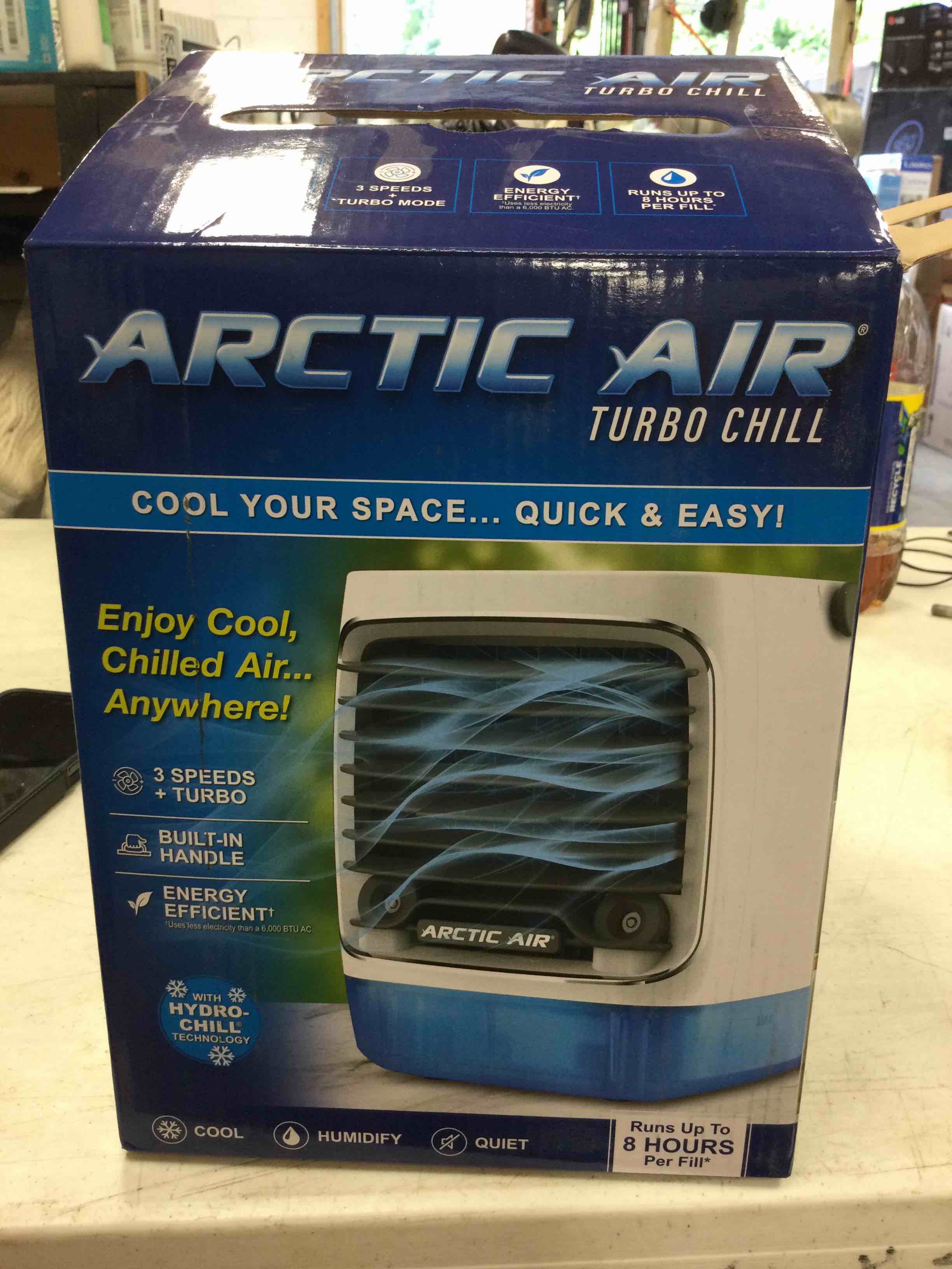 Turbo Chill Desktop Evaporative Space Cooler with LED Nightlight