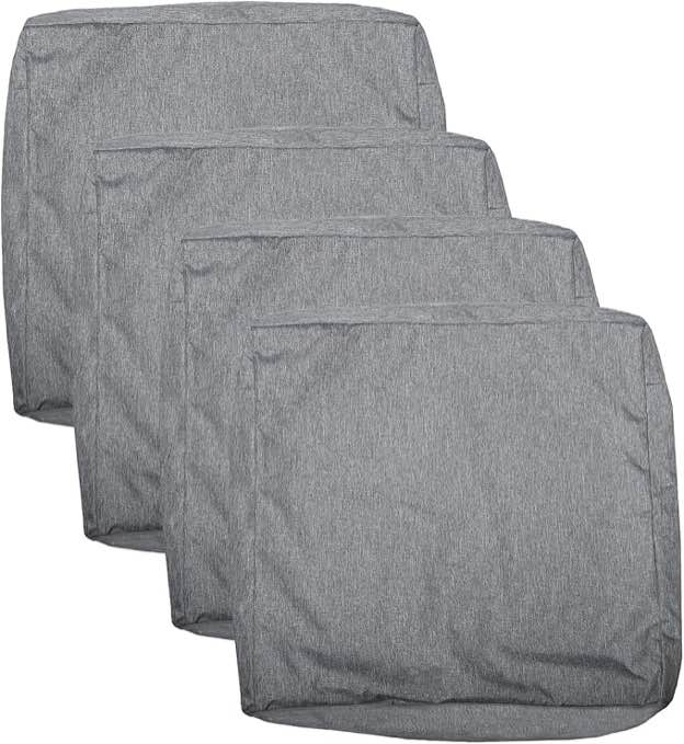 Patio Seat Cushion Covers,Washable Slip Covers Replacement,Waterproof Outdoor Furniture Chair Cushion Pillow Seat Cover for Couch,Garden,Sofa,Gray,24"×24"×4"(4 Covers Only)