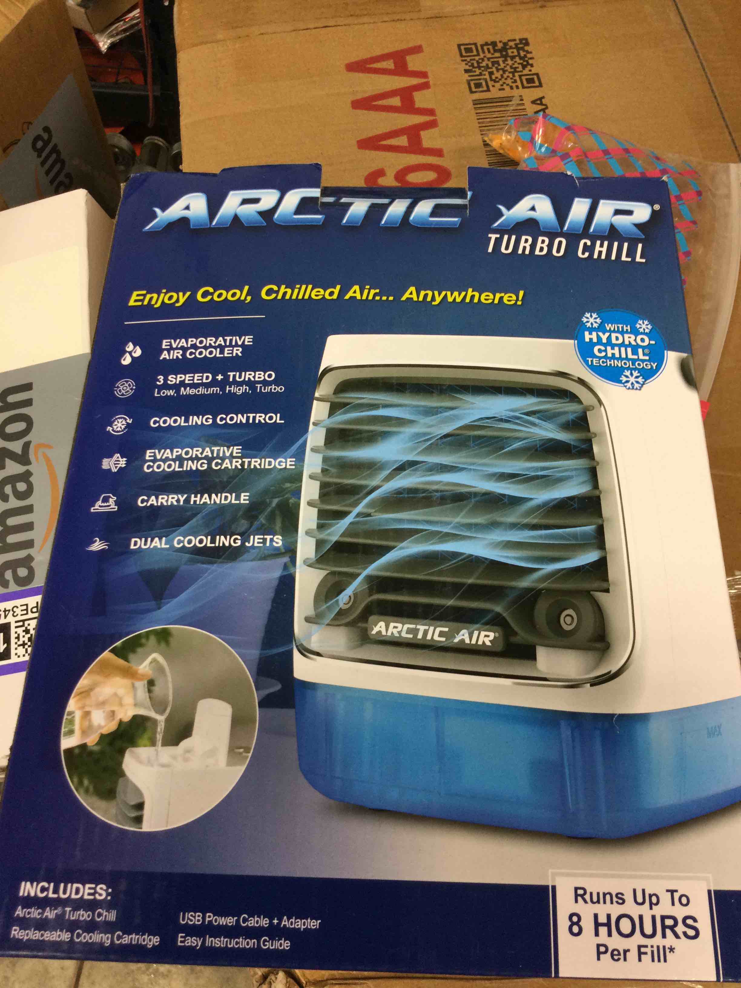 Turbo Chill Desktop Evaporative Space Cooler with LED Nightlight