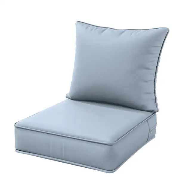 19 in. x 19 in. x 4 in. Square Outdoor Deep Seating Cushion Set Seat and Back Cushion for Lounge Chair Sky Blue by WNP
