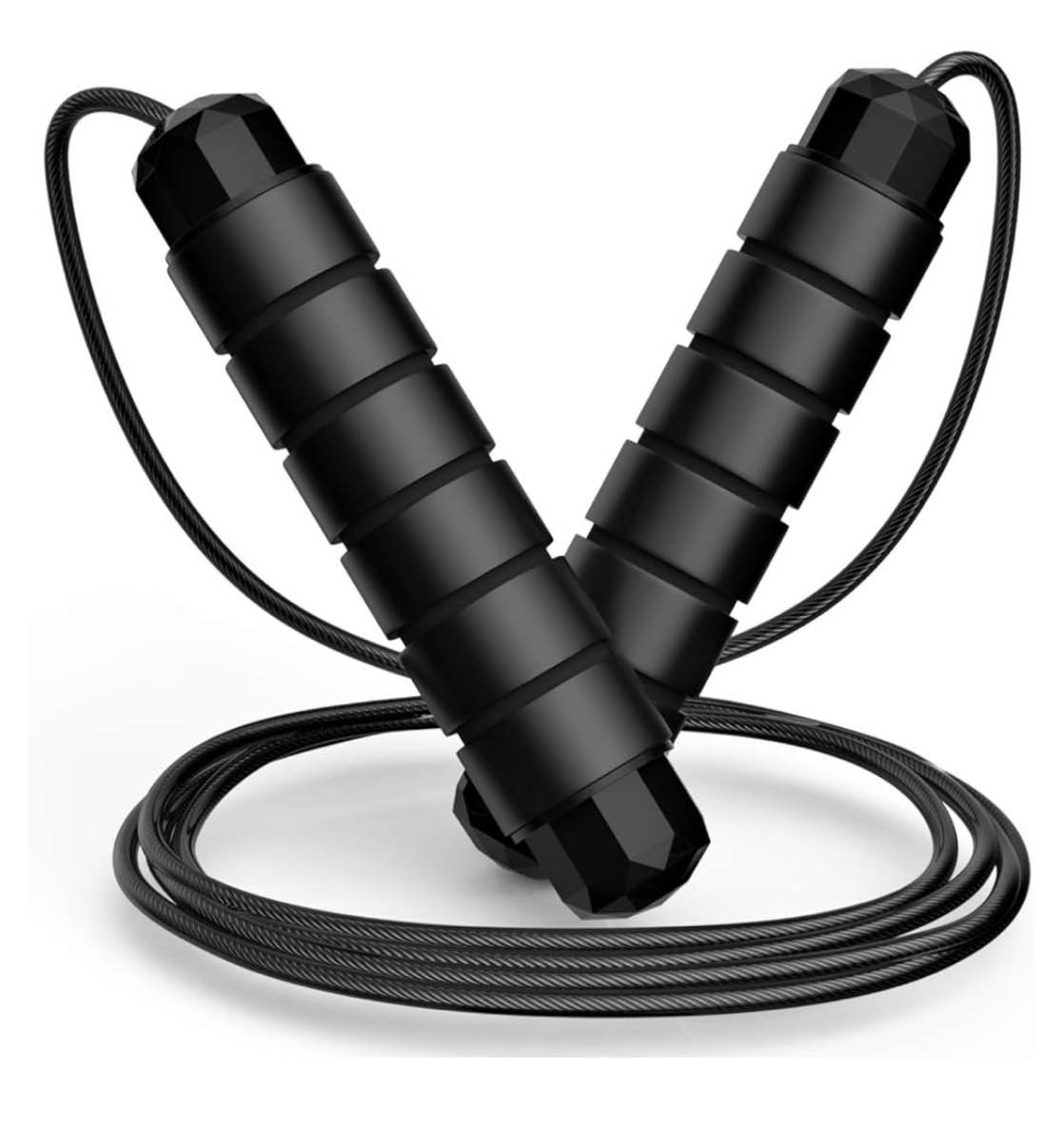 Jump Rope, Tangle-Free Rapid Speed Jumping Rope Cable with Ball Bearings for Women, Men, and Kids, Adjustable Steel Jump Rope with Foam Handles for Home Gym Exercise Fitness Workout Equipment & Slim Body