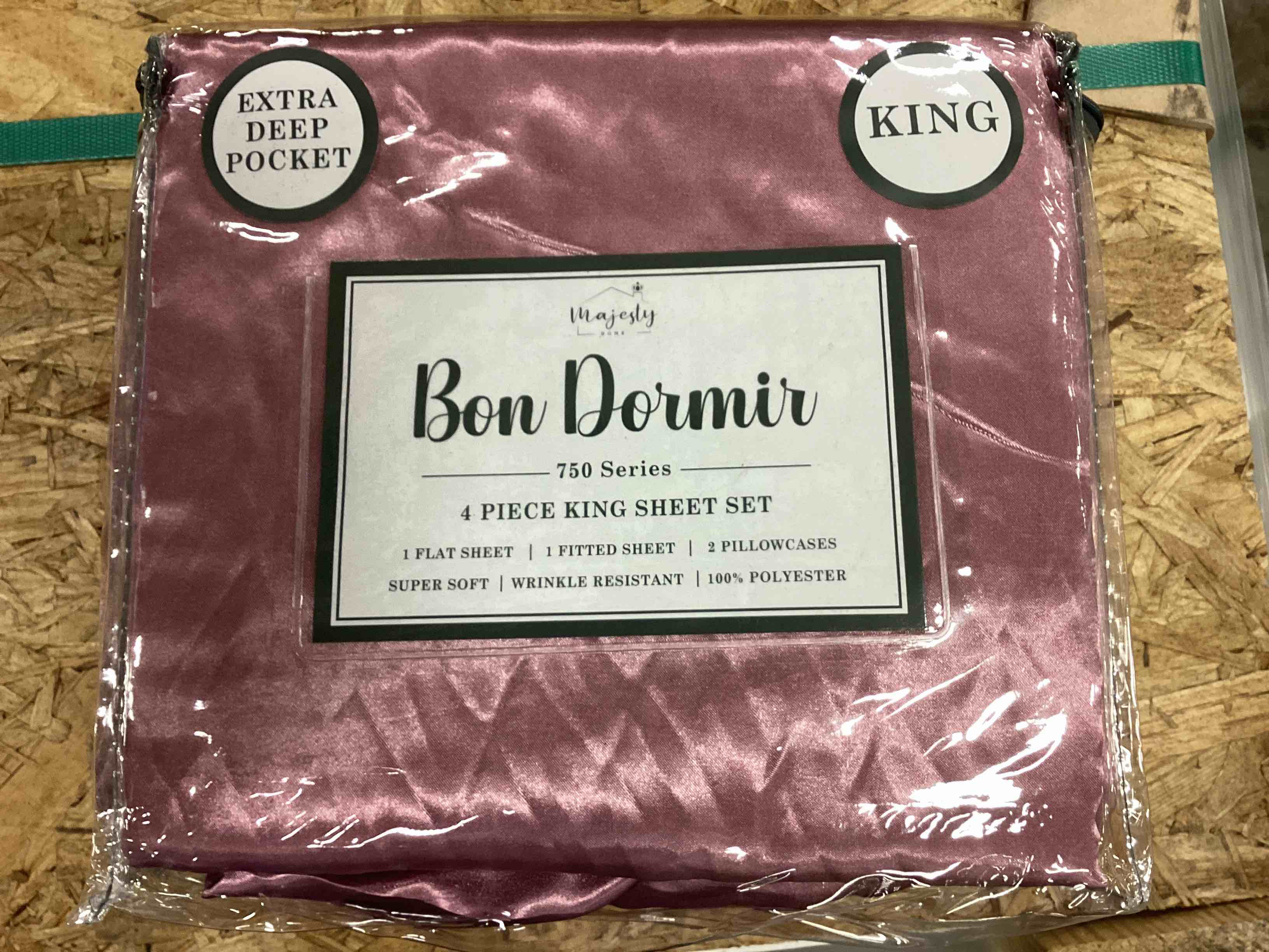 4 piece king silk sheet set in pink with deep pockets 