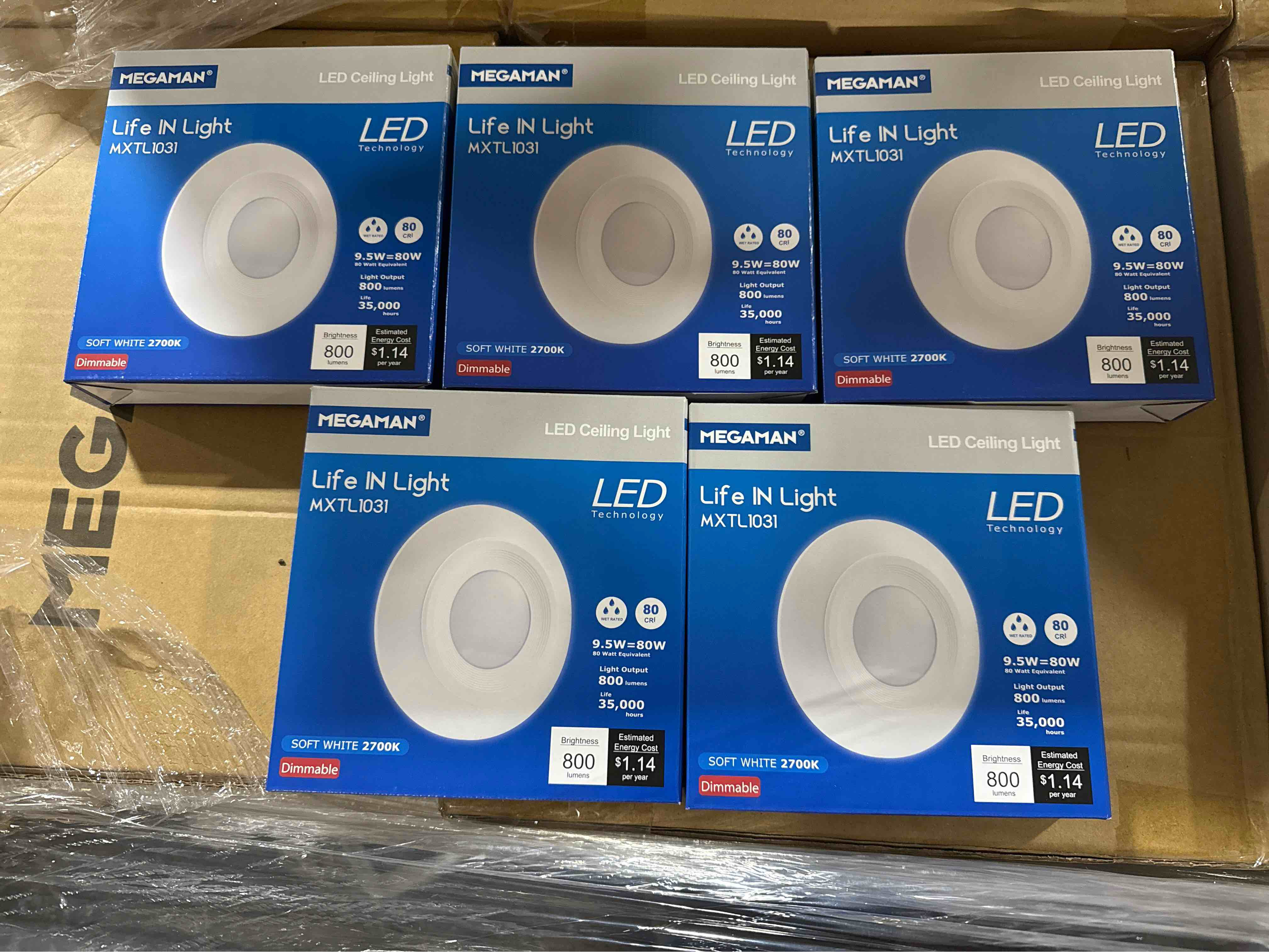 lot of 5 megaman led ceiling light