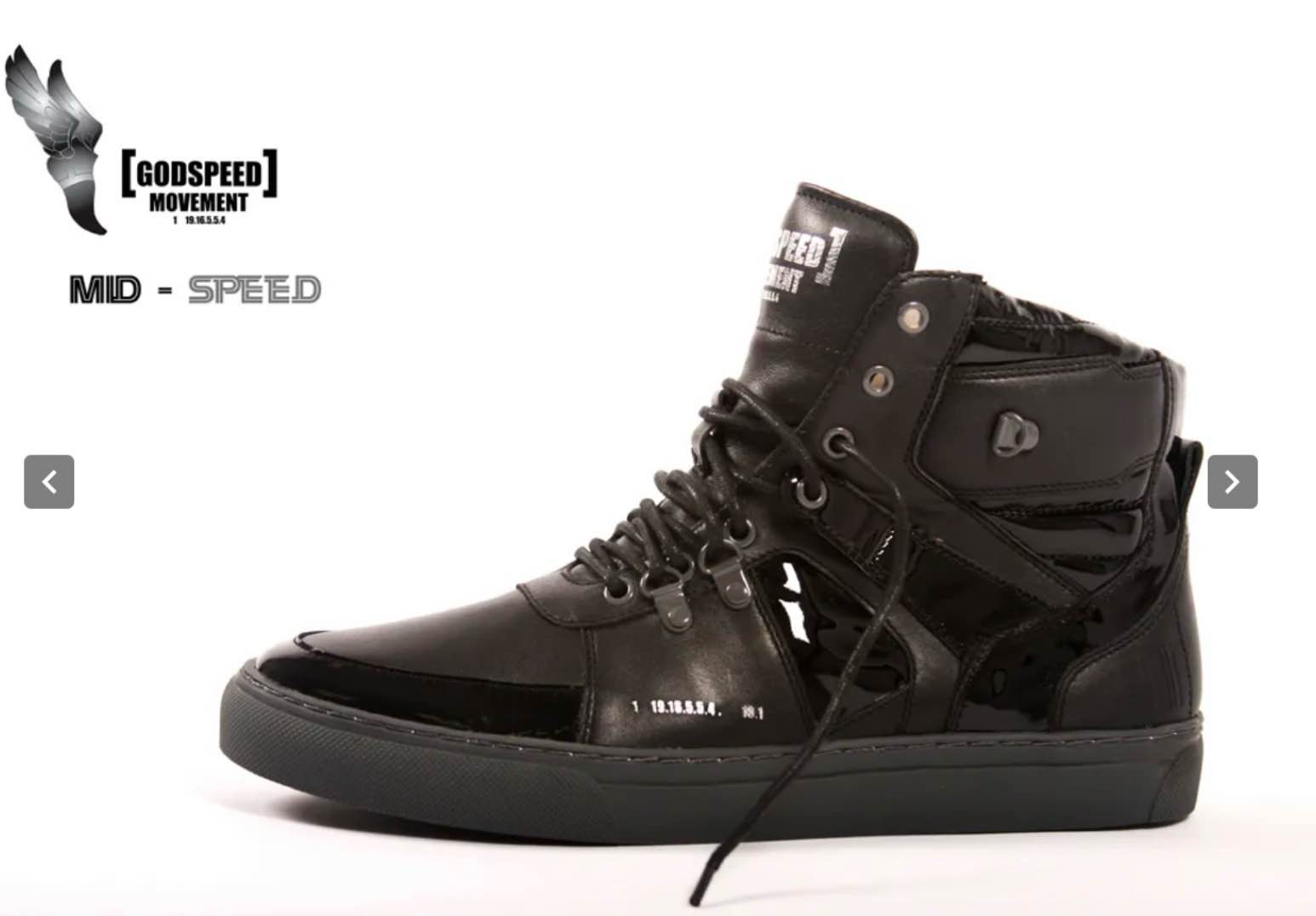 godspeed movement footwear mid-1, size 9.5 , grey/black