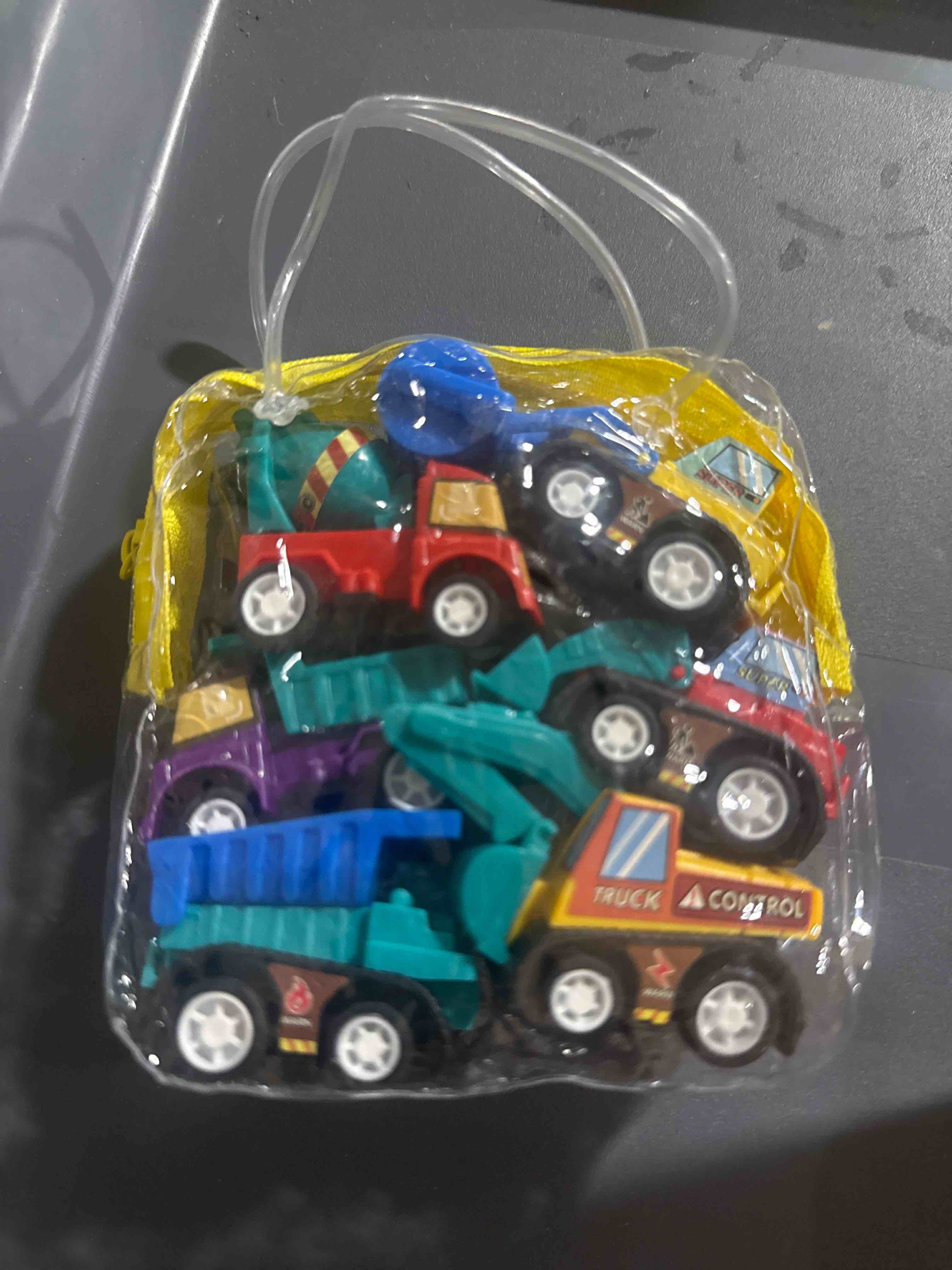 Condition photo showing Brand New for 6-piece mini construction truck set 