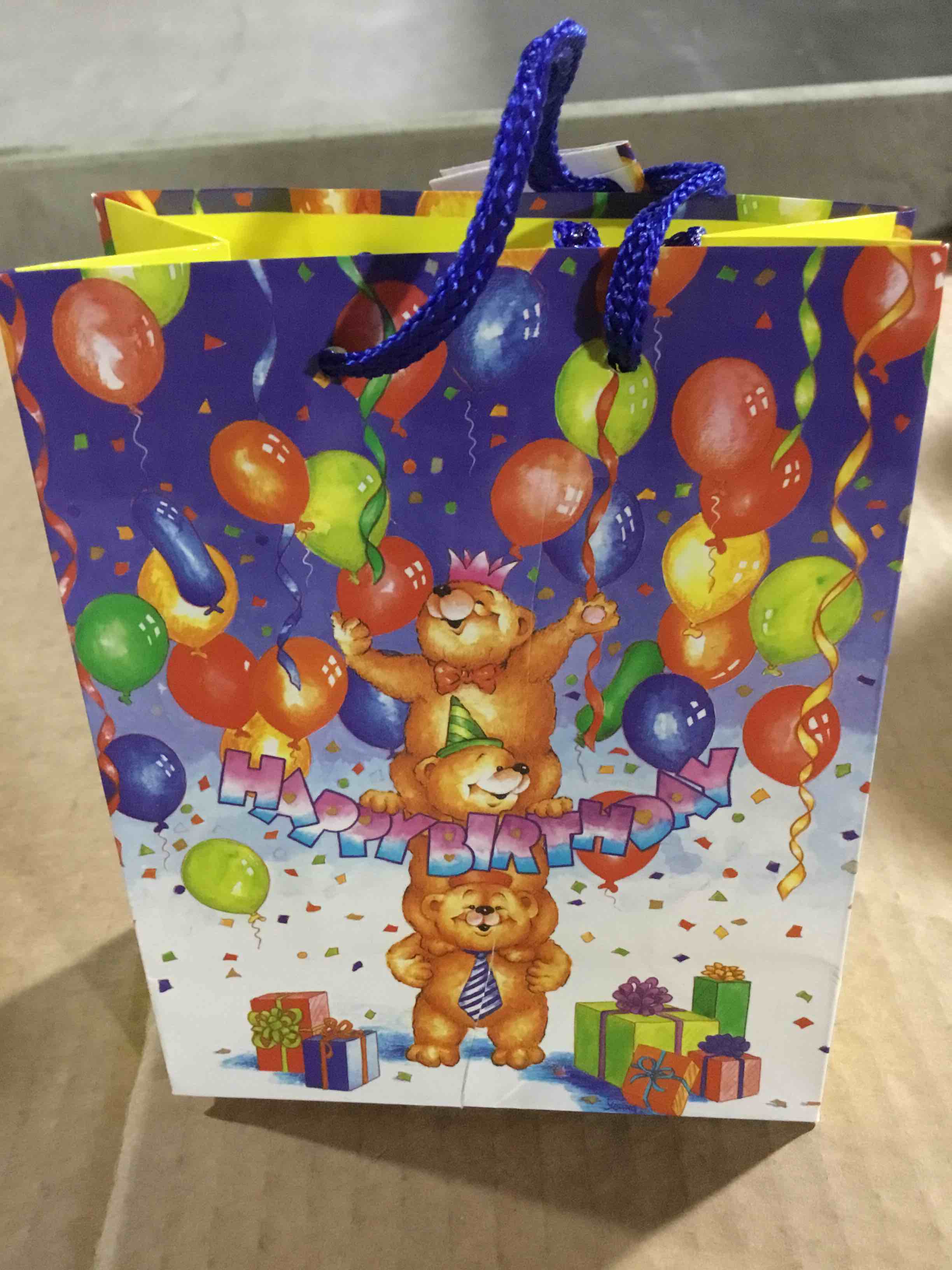 Box of 300 Small gift bags , Happy Birthday 