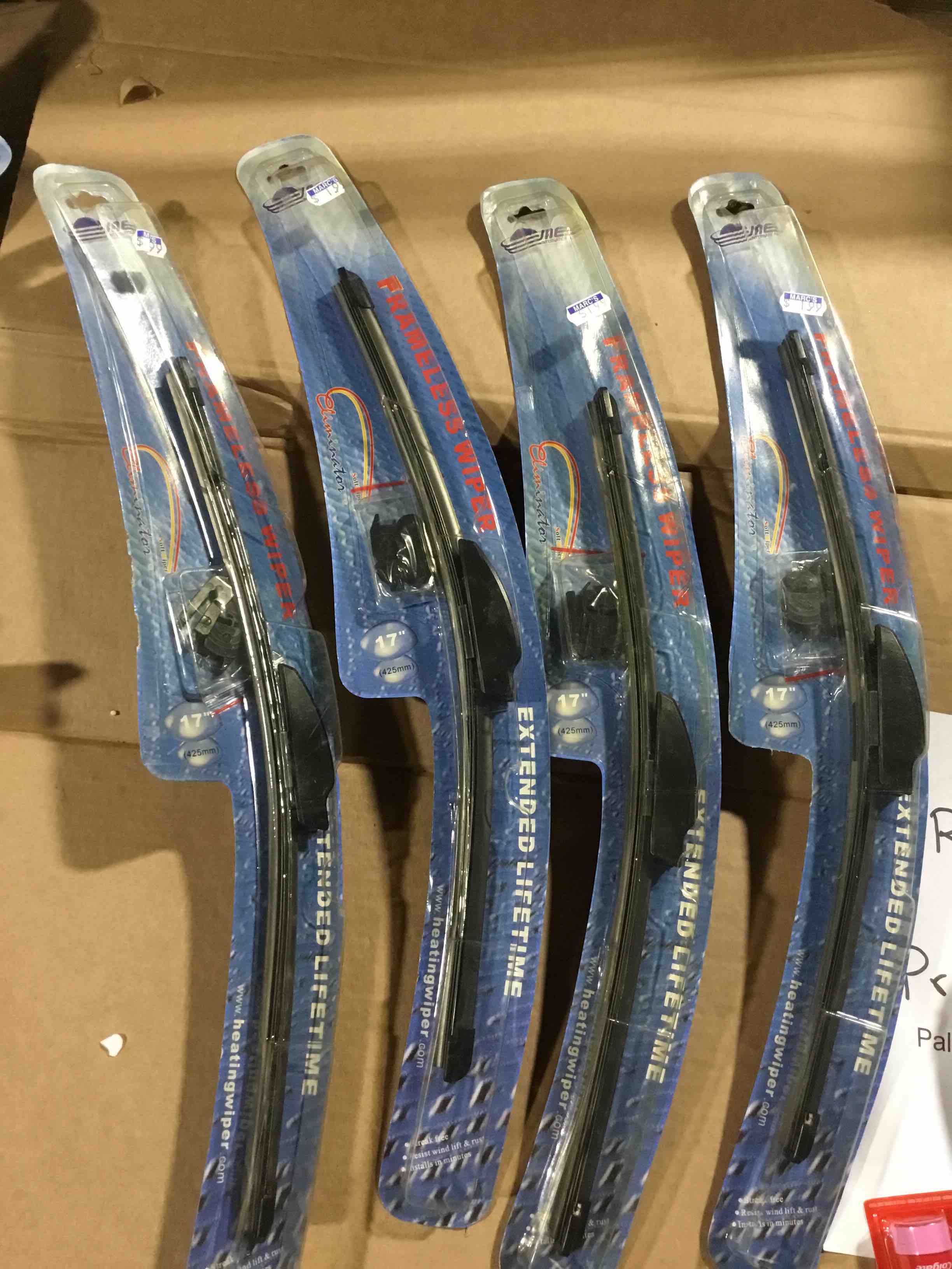 Pack of 4 Extended Lifetime Frameless wiper 17” (425mm)