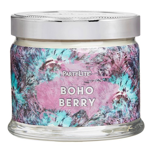 PartyLite Boho Berry 3 Wick Candle 