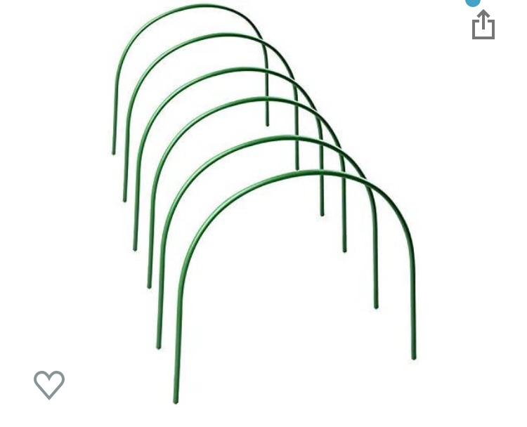 Takefuns 6Pack Plant Cover Support,Tall Garden Fabric Support Frame,Greenhouse Hoops,Plant Grow Tunnel,Garden Hoop for Garden Stakes -4ft Long Steel