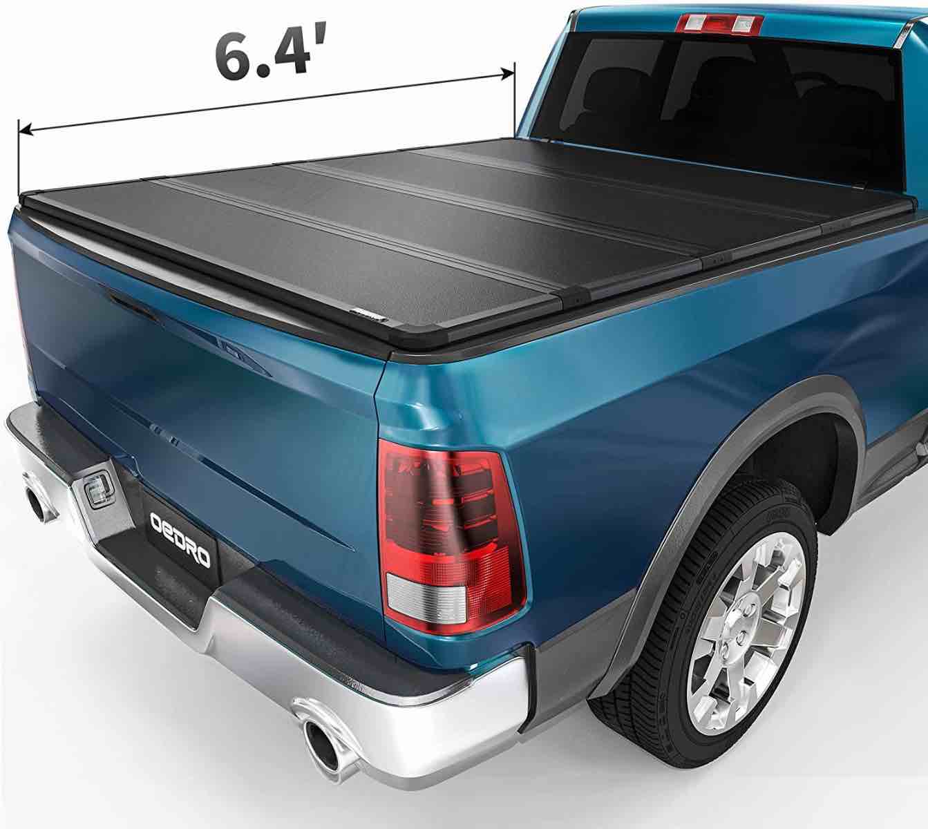 OEDRO 6.4ft Hard Quad-fold Tonneau Cover for 2002-2022 Dodge Ram 1500 (19-23 Classic & New), 2003-2022 Dodge Ram 2500 3500