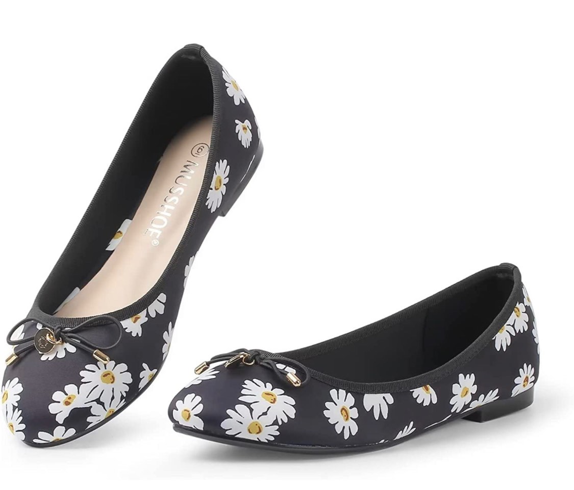 MUSSHOE Flats Shoes Women Comfortable Bowknot Lace Breathable Ballet Flats for Women SIZE 9