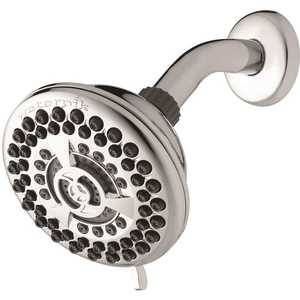 Waterpik 9-Spray 4.5 in. Single Wall Mount Low Flow Fixed Shower Head in Chrome