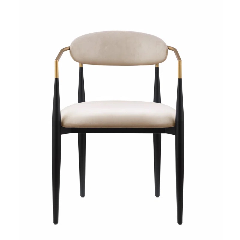 Arsema Velvet Upholstered Back Arm Chair Dining Chair