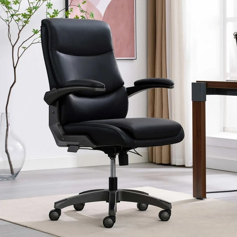 La-Z-Boy High Back Height Adjustment and 360 Degree Swivel Office Desk Chair, Blackberry 