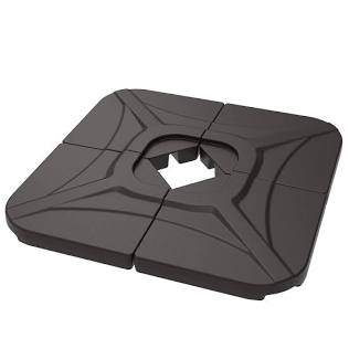wikiwiki Compact Base 230 Lbs Offset Patio Umbrella Base Umbrella Weighted Base Water & Sand Filled Weights Plate Set, for Offset Hanging Umbrella & Cantilever Umbrella (Dark Brown)