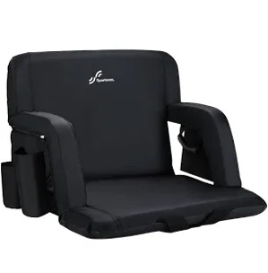 Sportneer Stadium Seating for Bleachers, Stadium Seats with Back Support Bleacher Chairs with Back and Cushion 6 Reclining Position Stadium Seat Bleachers Chair with Armrests for Sport Events Camping