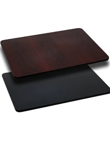 Flash Furniture 30 x42  inches Rectangular Table Top with Black or Mahogany Reversible Laminate Top