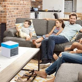 Arctic Air Pure Chill 2.0 Evaporative Air Cooler by Ontel - Powerful, Quiet, Lightweight and Portable Space Cooler with Hydro-Chill Technology For Bedroom, Office, Living Room & More,Blue