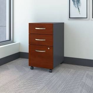 Bush Business Furniture Series C 3 Drawer Mobile File Cabinet in Mocha Cherry - Assembled