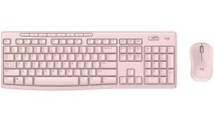Logitech MK270 Wireless Keyboard and Mouse Combo for Windows, 2.4 GHz, 8 Multimedia Keys, PC, Laptop, Wireless Keyboard Compact Mouse Combo - Rose