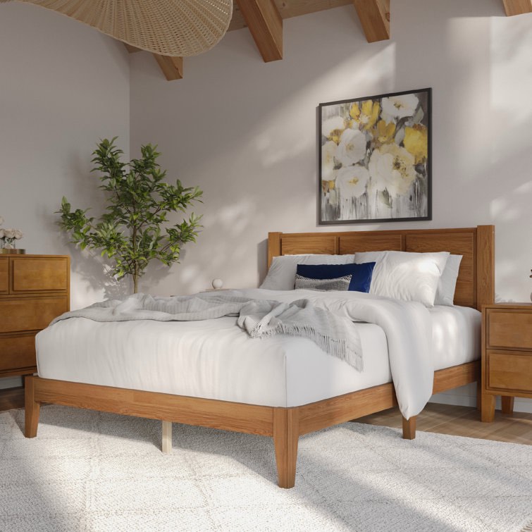 Queen Walnut Ariana Solid Wood Bed Frame Kelly Clarkson Home