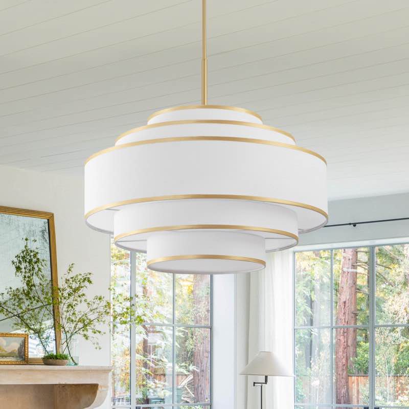 Aasim 30" 7-Light Dimmable Tiered Drum Chandelier 